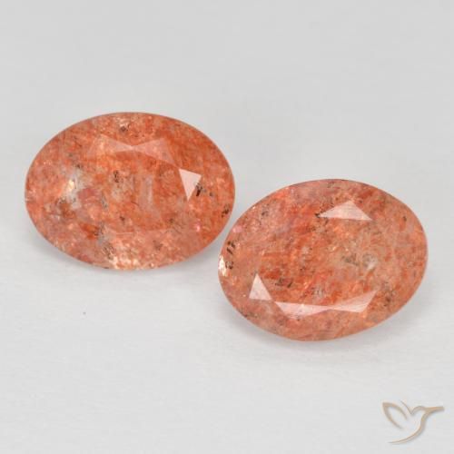 Gemas de Piedrasol Naranja pomelo natural de 2.19 ct, Ovalada, Translúcido