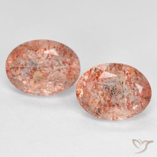 Gemas de piedra sol naranja natural de 2,81 ct, corte óvalo, translúcido