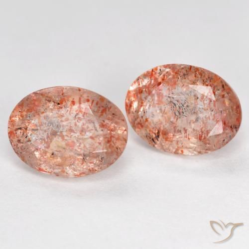 Gemas de piedra sol naranja natural de 2,81 ct, corte óvalo, translúcido