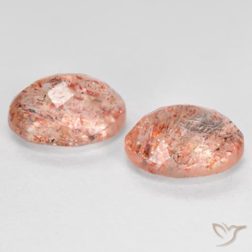 Gemas de piedra sol naranja natural de 2,81 ct, corte óvalo, translúcido