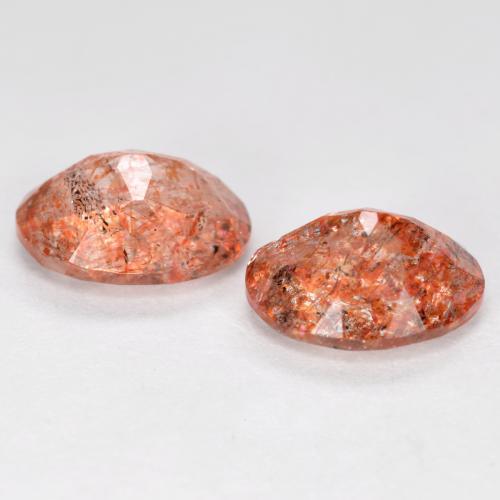 Gemas de Piedrasol Naranja medio natural de 2.38 ct, Corte Óvalo, Translúcido
