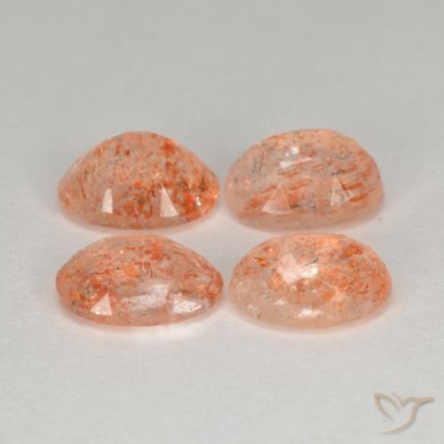 Gemas de Piedrasol Naranja jengibre natural de 3.38 ct, Ovalada, Translúcido