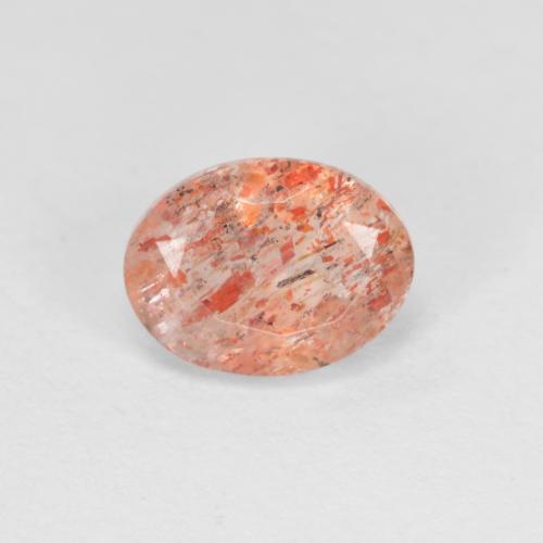 Piedrasol Naranja jengibre natural de 1.30 ct, Corte Óvalo, Translúcido