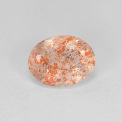 Piedra sol naranja natural de 1,43 ct, corte óvalo, translúcido