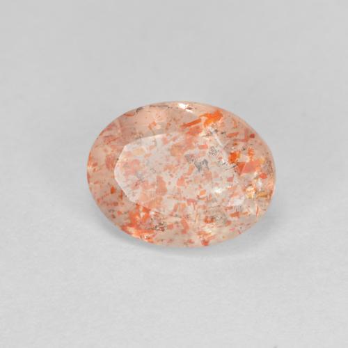 Piedra sol naranja natural de 1,43 ct, corte óvalo, translúcido