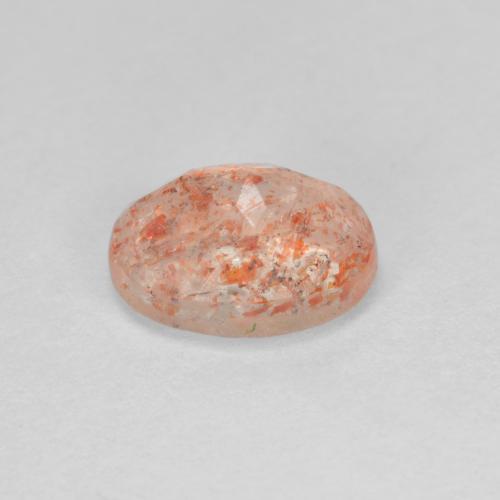 Piedra sol naranja natural de 1,43 ct, corte óvalo, translúcido