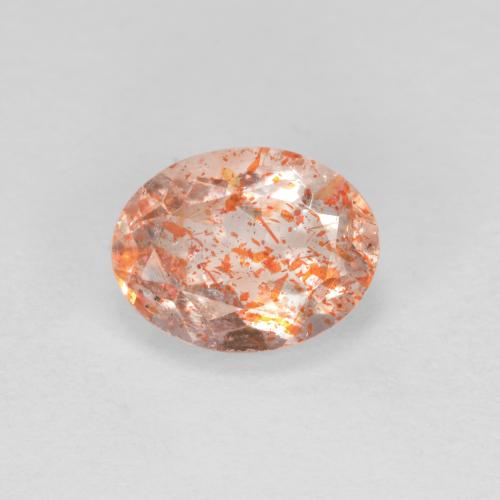 Piedrasol Naranja jengibre natural de 1.28 ct, Corte Óvalo, Translúcido