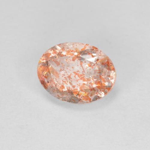 Piedrasol Naranja jengibre natural de 1.28 ct, Corte Óvalo, Translúcido