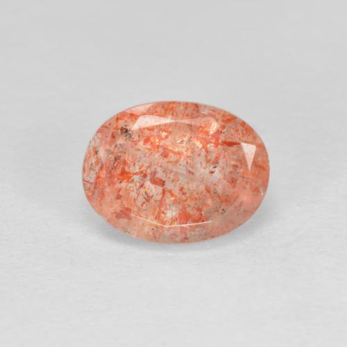 Piedra sol naranja natural de 1,53 ct, corte óvalo, translúcido