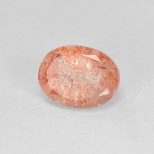Piedra sol naranja natural de 1,53 ct, corte óvalo, translúcido