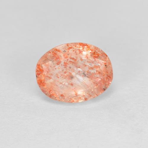 Piedra sol naranja natural de 1,33 ct, corte óvalo, translúcido
