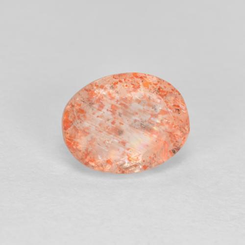 Piedra sol naranja natural de 1,33 ct, corte óvalo, translúcido