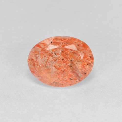 Piedra sol naranja natural de 1,37 ct, corte óvalo, translúcido
