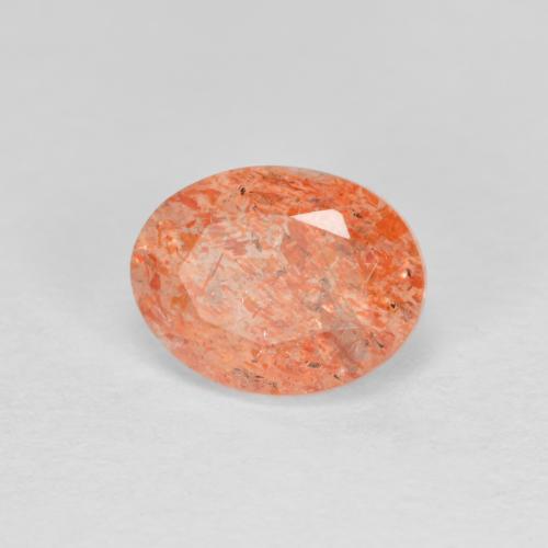Piedra sol naranja natural de 1,37 ct, corte óvalo, translúcido