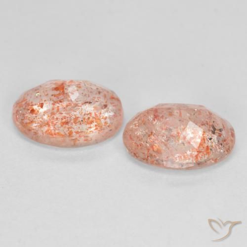 Gemas de Piedrasol Naranja claro natural de 2.26 ct, Ovalada, Translúcido