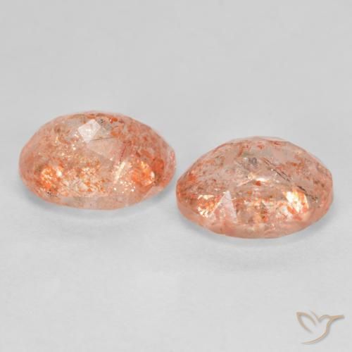 Gemas de piedra sol naranja natural de 2,85 ct, corte óvalo, translúcido