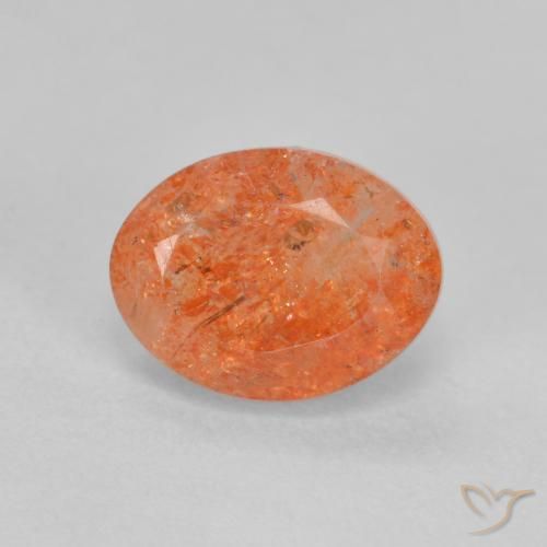 1.49ct Natural Naranja claro Piedrasol, Ovalada, Translúcido