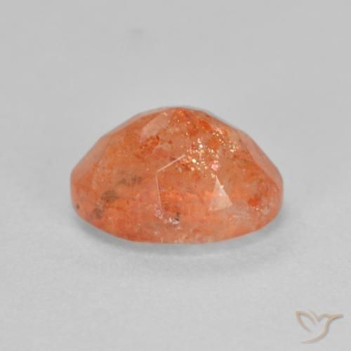 Piedrasol Naranja claro natural de 1.49 ct, Ovalada, Translúcido