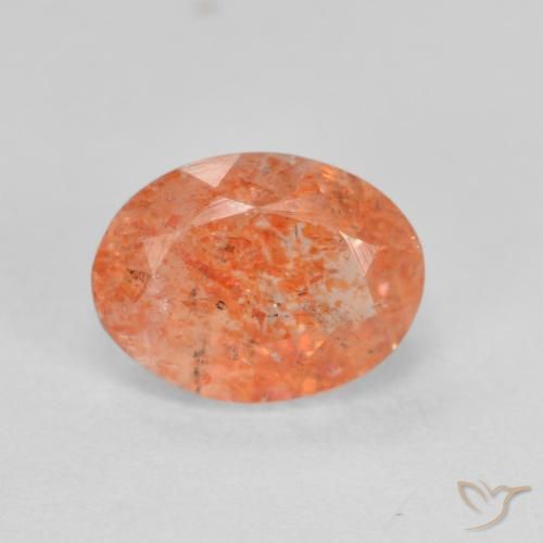 1.45ct Natural Naranja claro Piedrasol, Ovalada, Translúcido