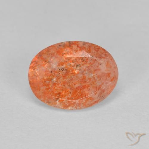 1.26ct Natural Naranja rojizo Piedrasol, Ovalada, Translúcido