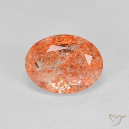 1.41ct Natural Naranja jengibre Piedrasol, Ovalada, Translúcido