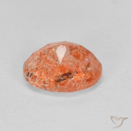 Piedrasol Naranja jengibre natural de 1.41 ct, Ovalada, Translúcido