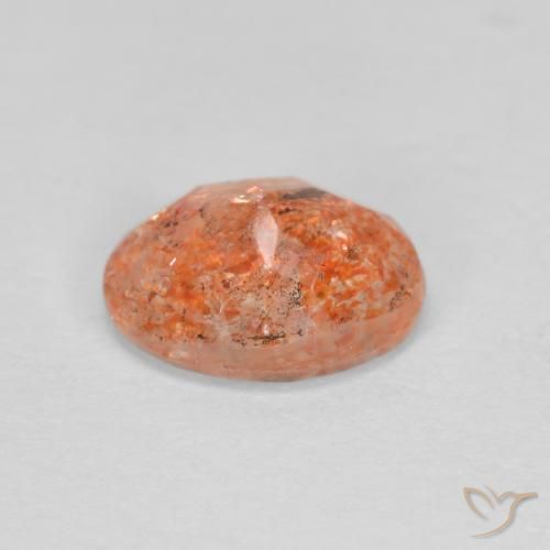 Piedrasol Naranja jengibre natural de 1.22 ct, Ovalada, Translúcido