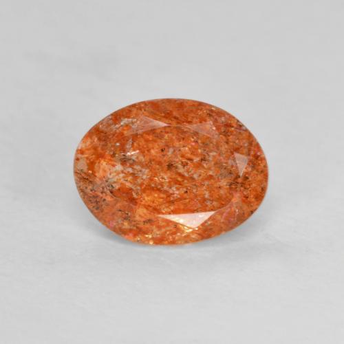 Piedra sol naranja natural de 1,27 ct, corte óvalo, translúcido