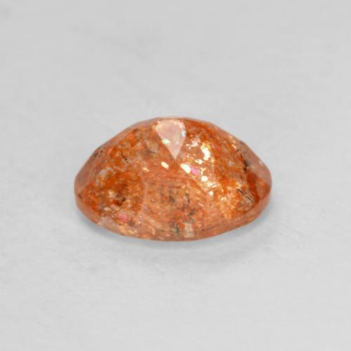 Piedra sol naranja natural de 1,27 ct, corte óvalo, translúcido