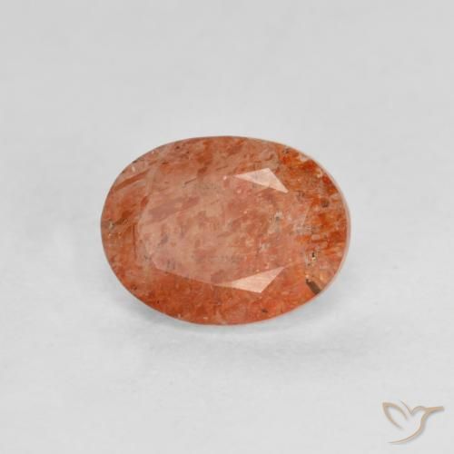 1.30ct Natural Naranja rojizo Piedrasol, Ovalada, Translúcido, Photo A