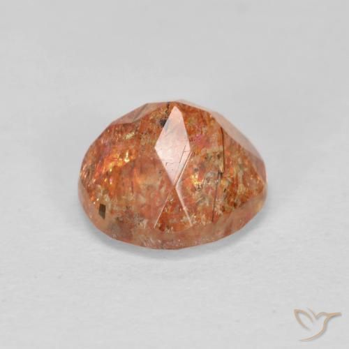 Piedrasol Naranja jengibre natural de 1.33 ct, Redondo, Translúcido