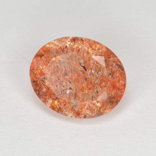 Piedra sol naranja natural de 3,15 ct, corte óvalo, transparente