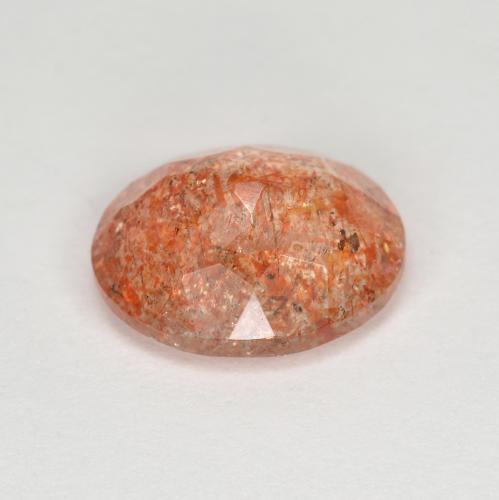 Piedra sol naranja natural de 3,15 ct, corte óvalo, transparente