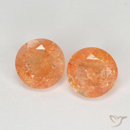 2.69ctw Natural Naranja claro medio Piedrasol, Redondo, Transparente