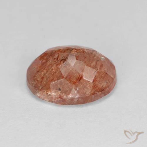 Piedrasol Naranja cálido natural de 3.12 ct, Ovalada, Translúcido