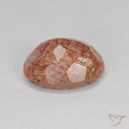 Piedrasol Naranja cálido natural de 3.40 ct, Ovalada, Translúcido