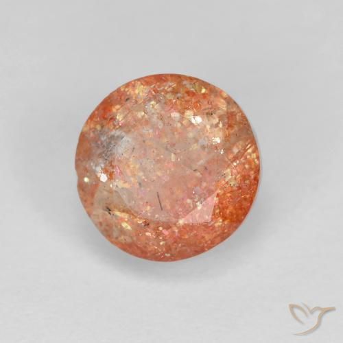 Piedrasol Naranja pomelo natural de 1.53 ct, Redondo, Translúcido