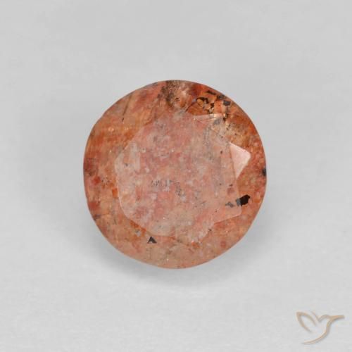 Piedrasol Naranja cálido natural de 1.45 ct, Redondo, Translúcido