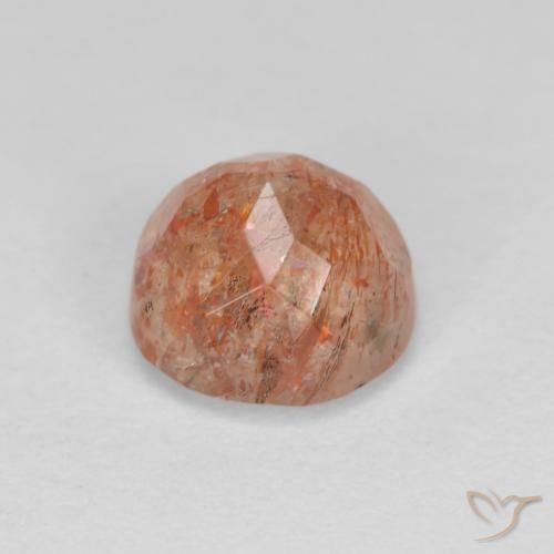 Piedrasol Naranja cálido natural de 1.45 ct, Redondo, Translúcido