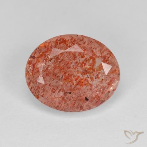 3.03ct Natural Naranja medio Piedrasol, Ovalada, Transparente