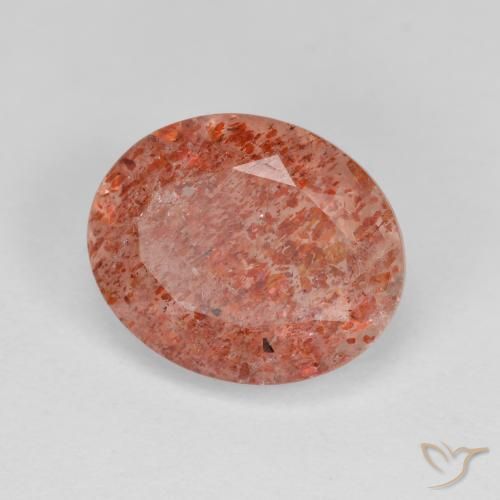 Piedrasol Naranja medio natural de 3.03 ct, Ovalada, Transparente