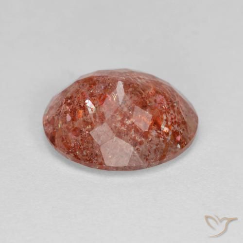 Piedrasol Naranja medio natural de 3.03 ct, Ovalada, Transparente