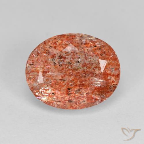 3.47ct Natural Naranja cálido Piedrasol, Ovalada, Transparente