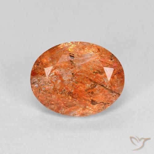 2.93ct Natural Naranja claro Piedrasol, Ovalada, Transparente