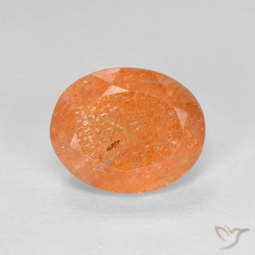 2.85ct Natural Naranja batata Piedrasol, Ovalada, Translúcido