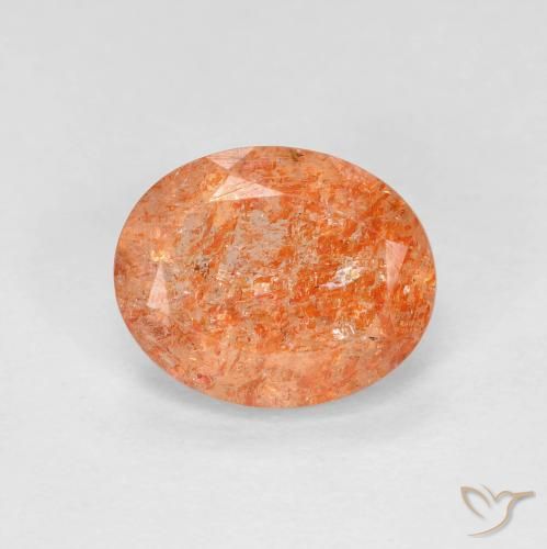 2.28ct Natural Naranja oscuro Piedrasol, Ovalada, Transparente
