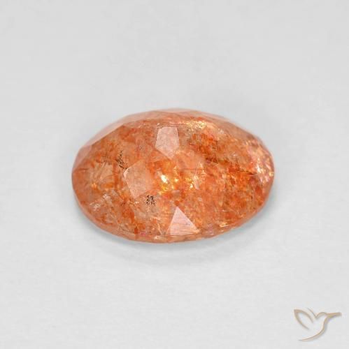 Piedrasol Naranja oscuro natural de 2.28 ct, Ovalada, Transparente