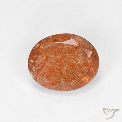 2.41ct Natural Naranja rojizo Piedrasol, Ovalada, Transparente