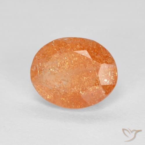 2.51ct Natural Naranja oscuro Piedrasol, Ovalada, Transparente