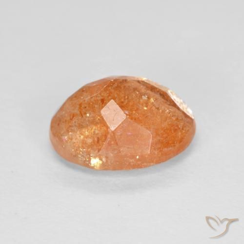 Piedrasol Naranja oscuro natural de 2.51 ct, Ovalada, Transparente